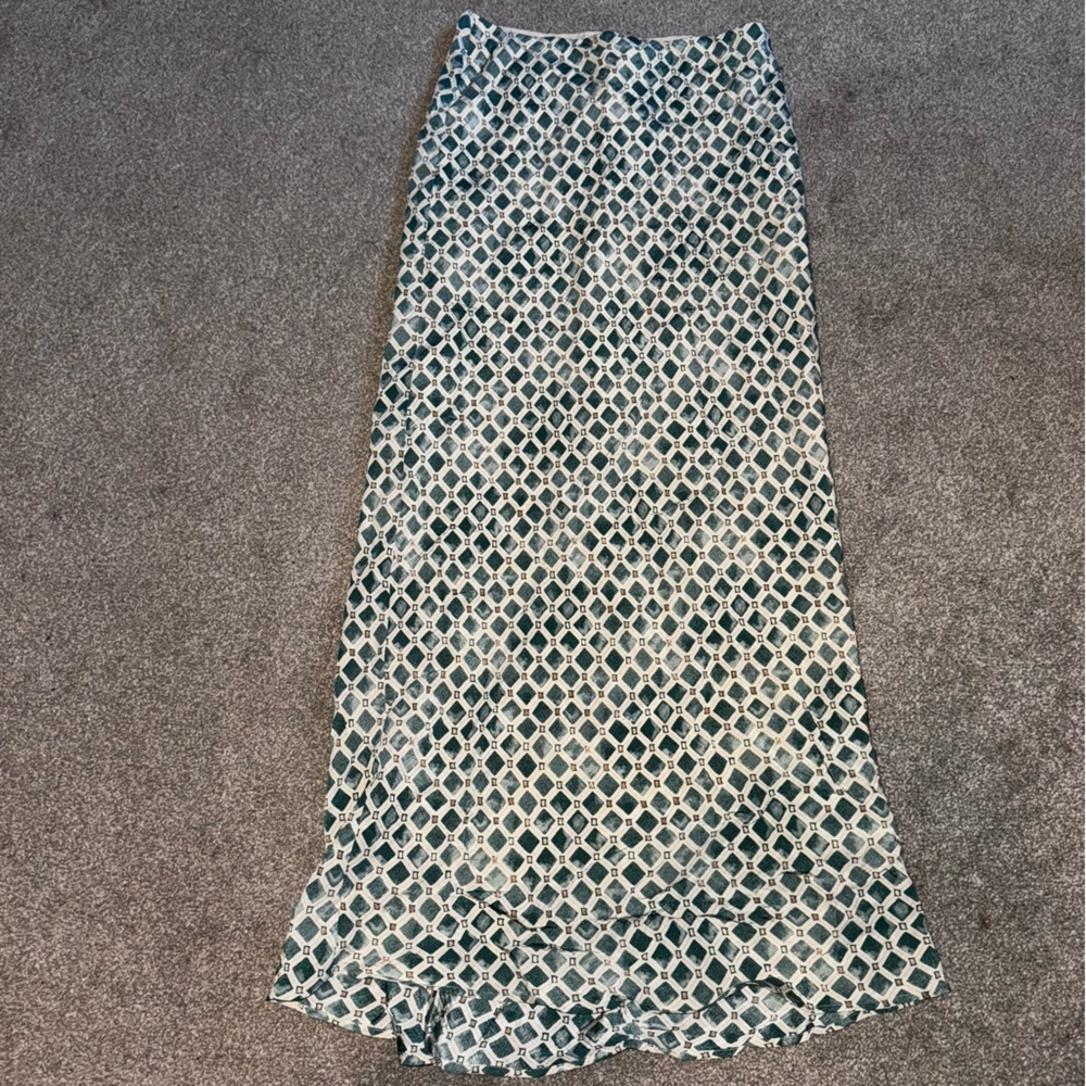 Abercrombie & Fitch Teal Geometric Maxi Skirt
